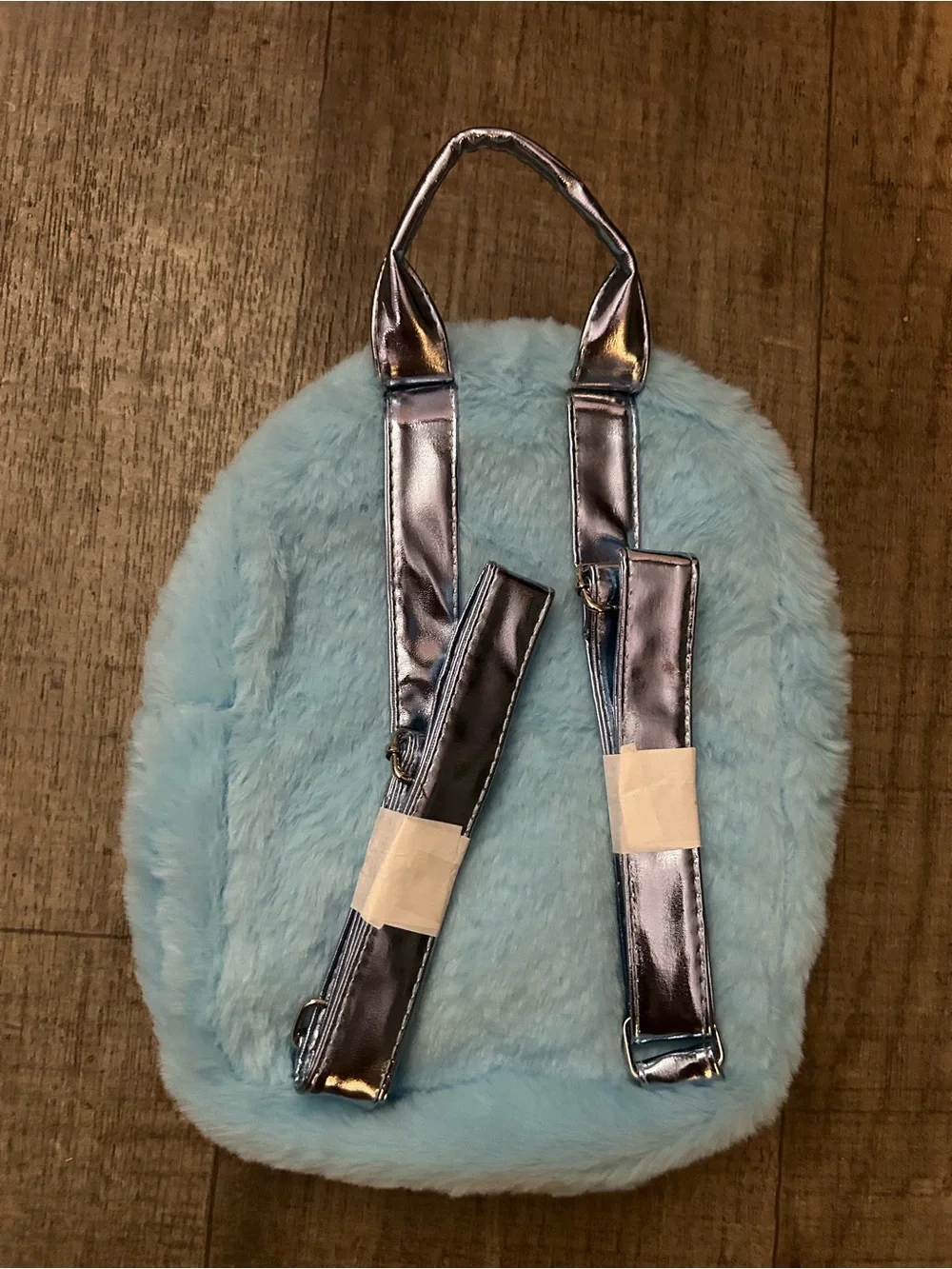 Disney Light Blue Plush Backpack with Teal Stitch and Pink Sequin Ears